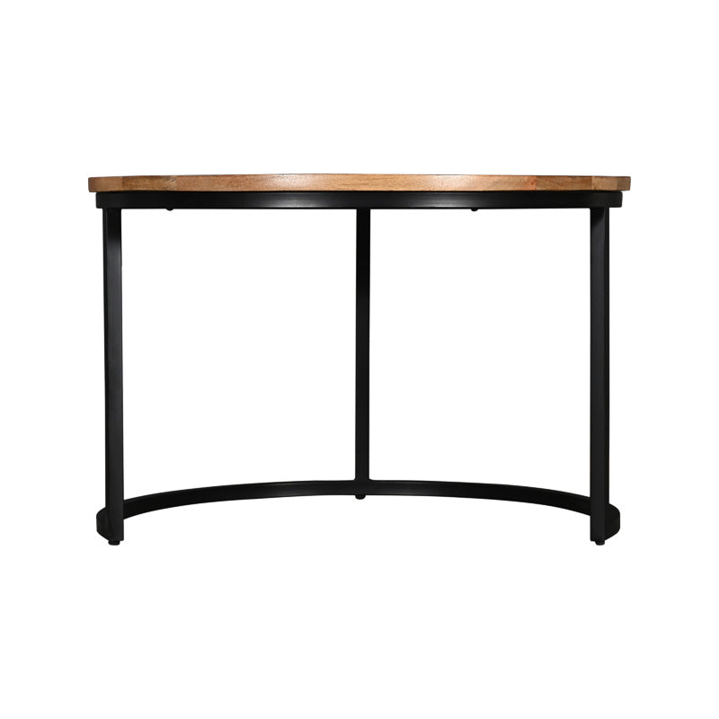 Masuta de cafea set 3 piese Frina, lemn masiv de mango, Naturala, 70x70x45 cm