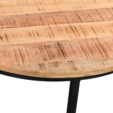 Masuta de cafea set 3 piese Frina, lemn masiv de mango, Naturala, 70x70x45 cm