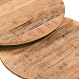 Masuta de cafea set 3 piese Frina, lemn masiv de mango, Naturala, 70x70x45 cm
