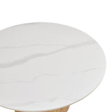 Masuta de cafea Sikulu, Aspect travertin, D80x40 cm - Stejar