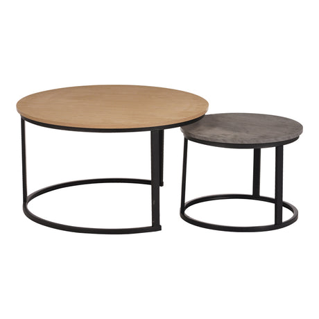 Masuta de cafea Solme I, Metal, Stejar