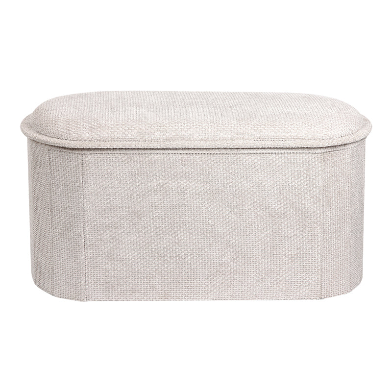 Masuta de cafea Stool-trunk Trebia, Stofa, 76x38x38 cm - Crem