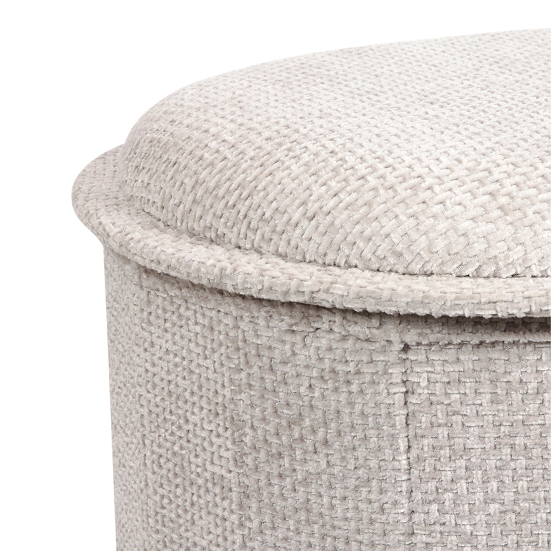 Masuta de cafea Stool-trunk Trebia, Stofa, 76x38x38 cm - Crem