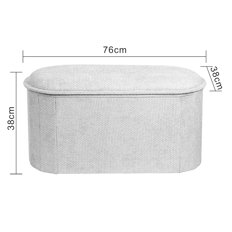 Masuta de cafea Stool-trunk Trebia, Stofa, 76x38x38 cm - Crem