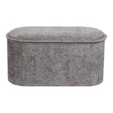 Masuta de cafea Stool-trunk Trebia, Stofa, 76x38x38 cm - Gri