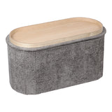 Masuta de cafea Stool-trunk Trebia, Stofa, 76x38x38 cm - Gri