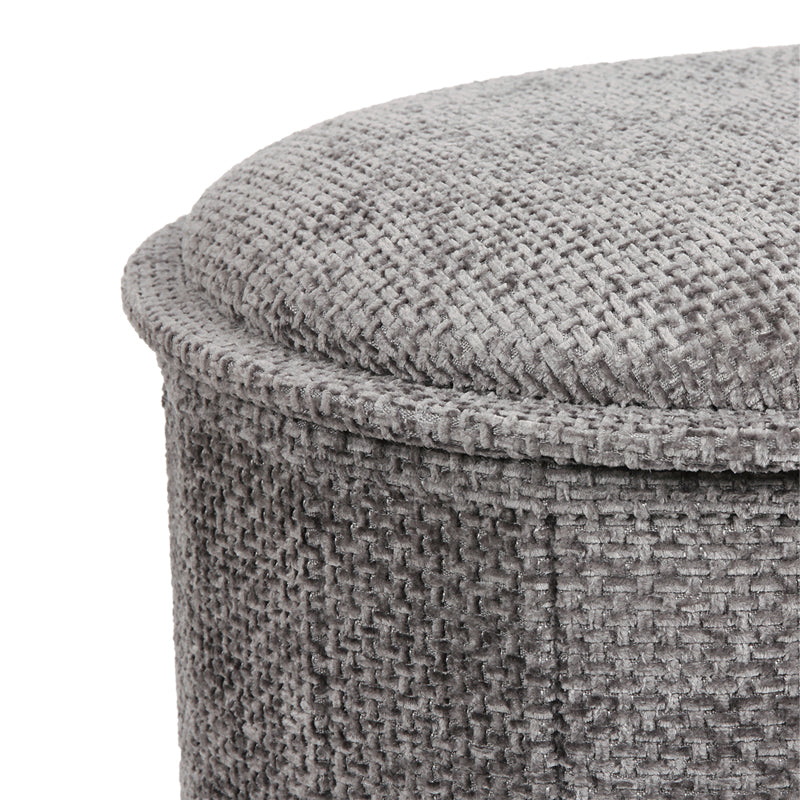 Masuta de cafea Stool-trunk Trebia, Stofa, 76x38x38 cm - Gri