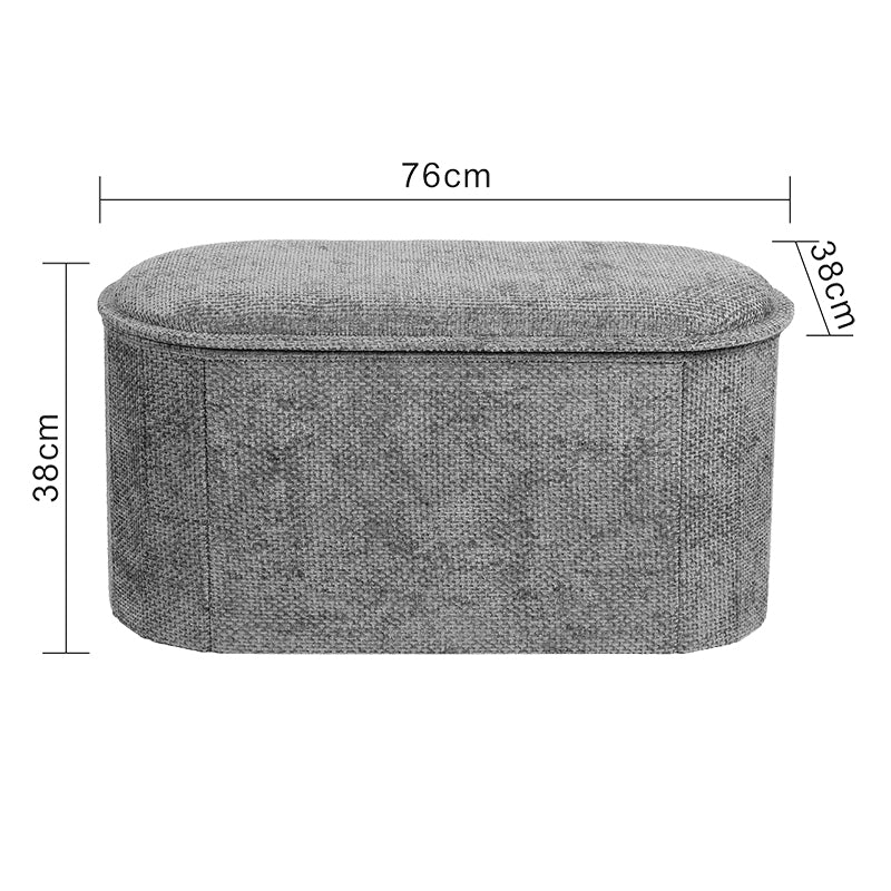 Masuta de cafea Stool-trunk Trebia, Stofa, 76x38x38 cm - Gri