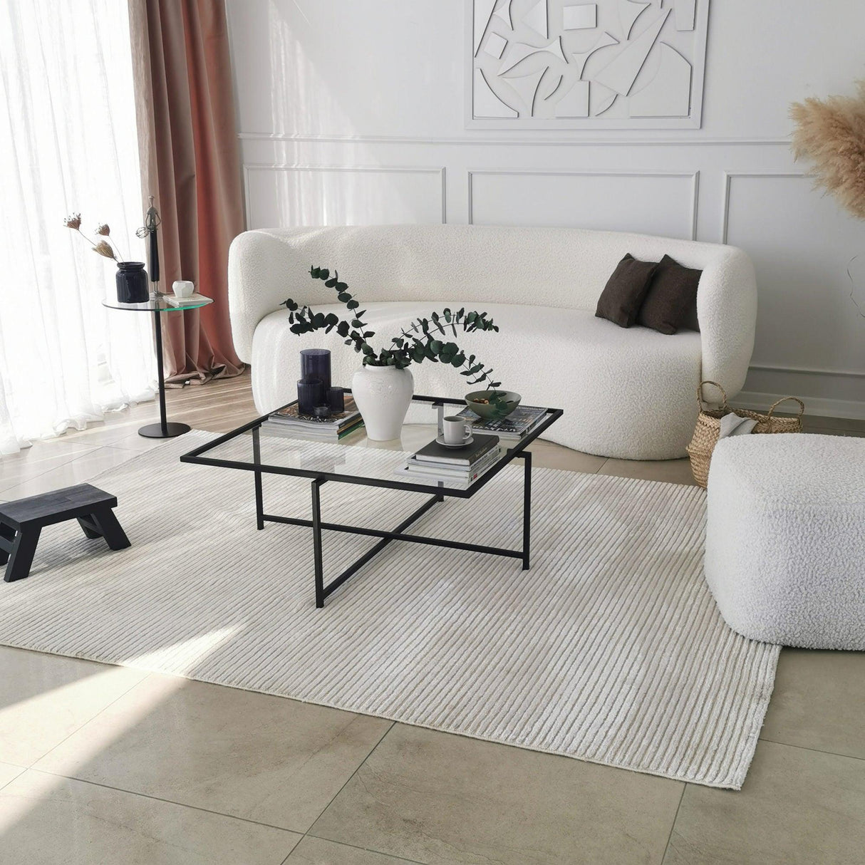 Masuta de cafea Sun S409, Negru, 85x35x85 cm