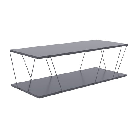 Masuta de cafea Tars, gri-negru, 120x48x30 cm