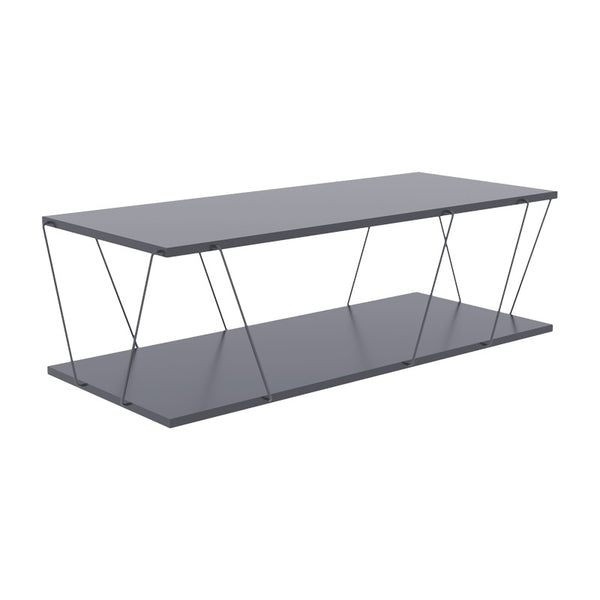 Masuta de cafea Tars, gri-negru, 120x48x30 cm