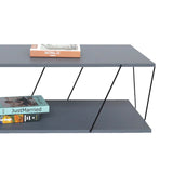 Masuta de cafea Tars, gri-negru, 120x48x30 cm