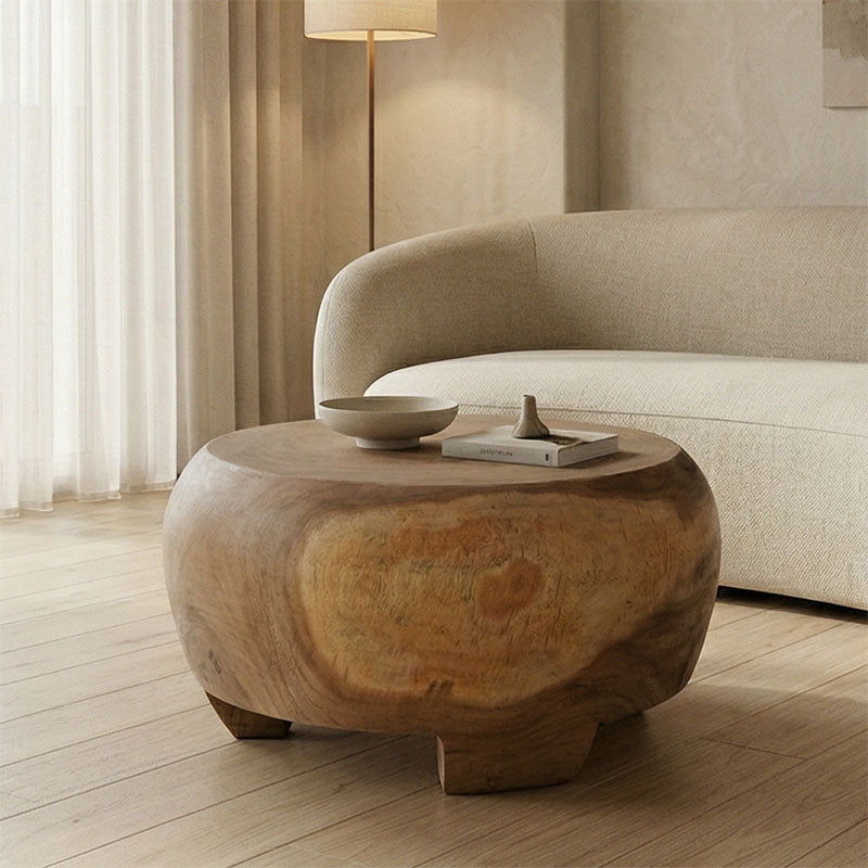 Măsuță de cafea Terra din lemn Suar, Natural, Ø60x36 cm