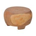 Măsuță de cafea Terra din lemn Suar, Natural Ø60x36cm, vedere frontală, lemn, PP, pentru living