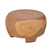 Măsuță de cafea Terra din lemn Suar, Natural Ø60x36cm, vedere frontală, lemn, PP, pentru living