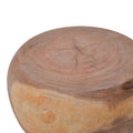 Măsuță de cafea Terra din lemn Suar, Natural Ø60x36cm, vedere laterală, lemn, PP, pentru living