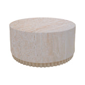 Masuta de cafea Tierra, Aspect travertin, Travertin, D75x37 cm, imagine ambient
