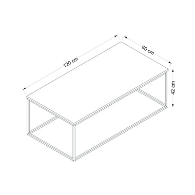 Masuta de Cafea Tiger - Anthracite, Gri, 120x42x60 cm