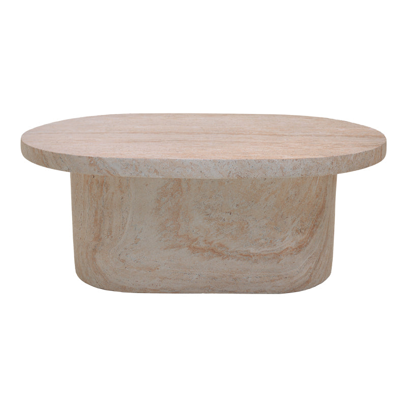 Masuta de cafea Vooge, Aspect travertin, Travertin, 100x64x39 cm
