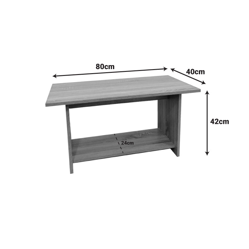 Masuta de cafea Votalo, Lemn, 80x40x42 cm - Antracit