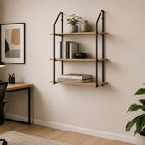 Masuta de cafea Wall shelf Fema, Metal, Stejar, 60x20x80 cm