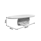 Masuta de cafea Zinol, MDF, Alb, 105x62x32 cm