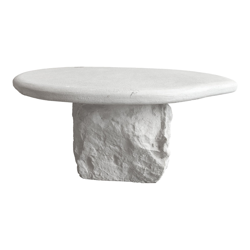 Masuta de cafea Zinol, MDF, Alb, D77x36 cm