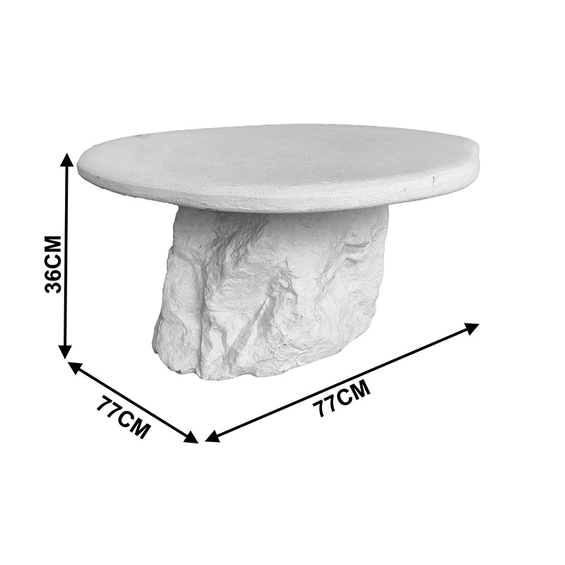 Masuta de cafea Zinol, MDF, Alb, D77x36 cm