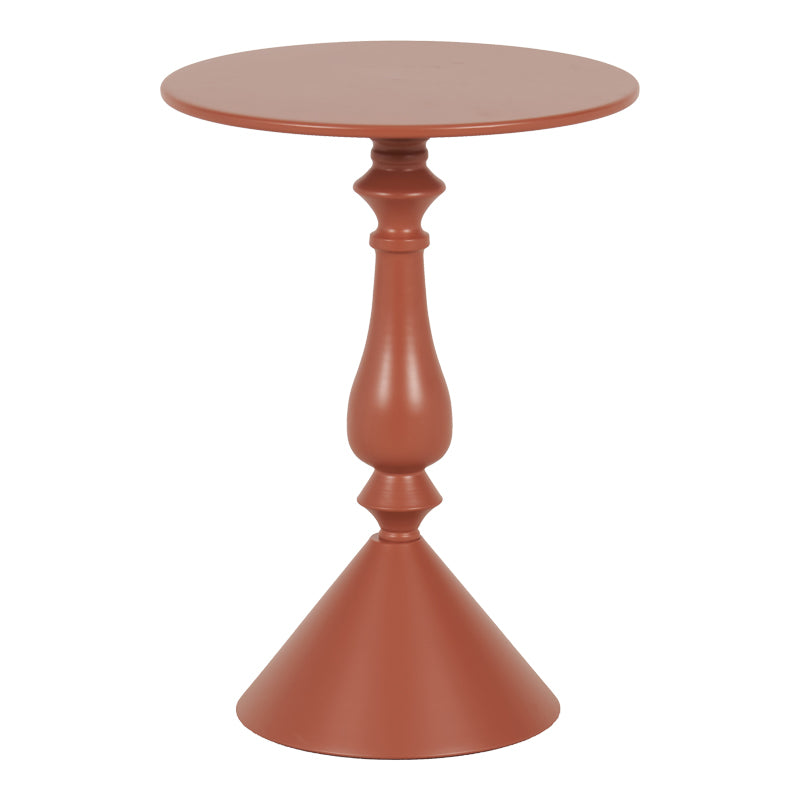 Măsuță de colț cu design metalic Lalou, Metal, Terracotta, 40x55 cm