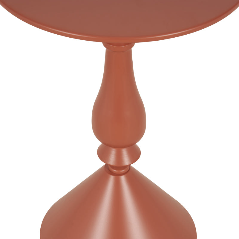 Măsuță de colț cu design metalic Lalou, Metal, Terracotta, 40x55 cm