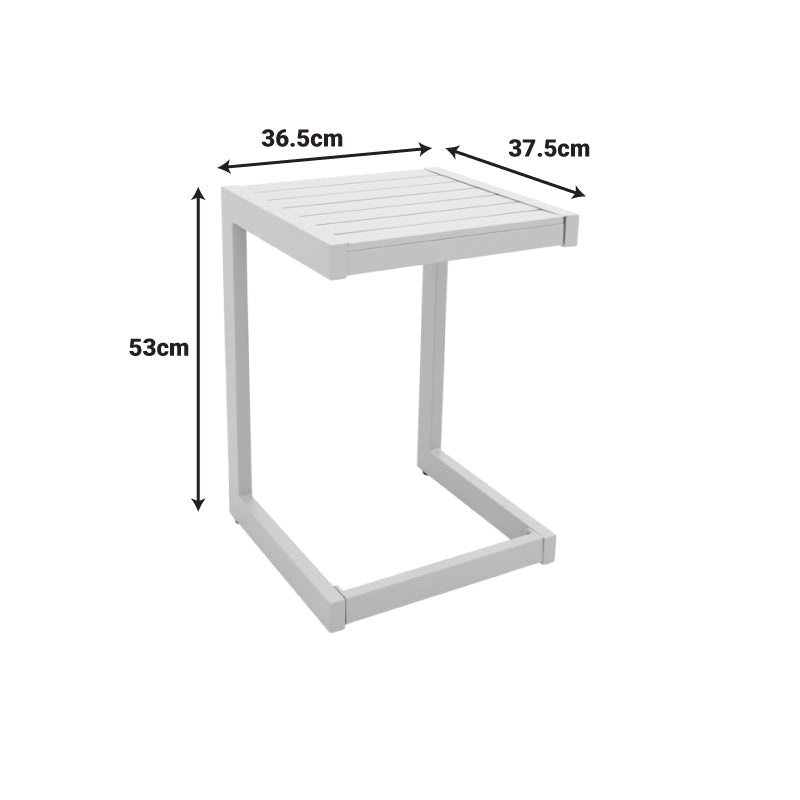 Masuta de exterior Aether din aluminiu, Antracit, 38x37x53 cm - Alb