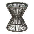 mobilier de gradina Măsuță de sticlă cu rattan, Mabil, Sticlă și Rattan, 50x55 cm, Gri