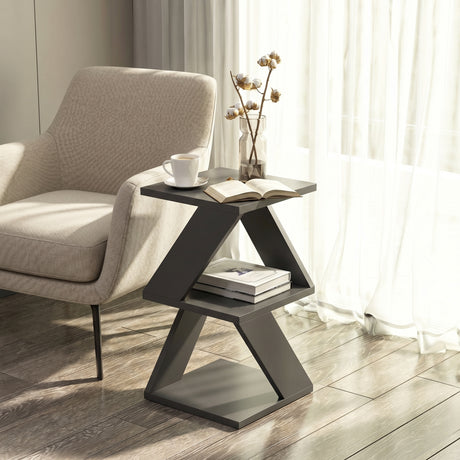 Măsuță Laterală Albeni, Gri Antracit, 50 x 30 x 30 cm