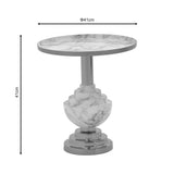 Masuta laterala Cogent marmura gri si metal, auriu, 41x41x44 cm