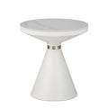 Masuta laterala Coozlin marmura alba cu metal, alb-auriu, 70x70x40 cm, imagine suplimentara