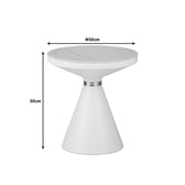 Masuta laterala Coozlin marmura alba cu metal, alb-auriu, 70x70x40 cm, foto produs 8