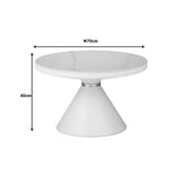 Masuta laterala Coozlin marmura alba cu metal, alb-auriu, 70x70x40 cm, foto produs 9