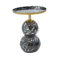 Masuta laterala Dearest marmura metal negru-auriu D41x57 cm