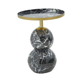 Masuta laterala Dearest marmura metal negru-auriu D41x57 cm