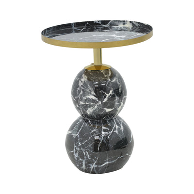 Masuta laterala Dearest marmura metal negru-auriu D41x57 cm