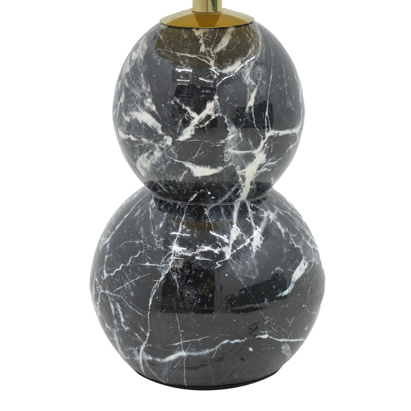 Masuta laterala Dearest marmura metal, negru-auriu, D41x57 cm