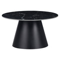 Masuta laterala Fabrin marmura neagra piatra sinterizata-metal, negru, 50x50x46 cm, imagine suplimentara