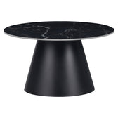 Masuta laterala Fabrin marmura neagra piatra sinterizata-metal, negru, 50x50x46 cm, imagine suplimentara