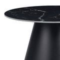 Masuta laterala Fabrin marmura neagra piatra sinterizata-metal, negru, 50x50x46 cm, detaliu produs