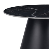 Masuta laterala Fabrin marmura neagra piatra sinterizata-metal, negru, 50x50x46 cm, detaliu produs