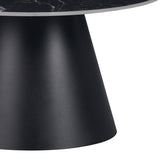 Masuta laterala Fabrin marmura neagra piatra sinterizata-metal, negru, 50x50x46 cm