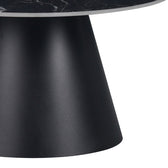 Masuta laterala Fabrin marmura neagra piatra sinterizata-metal, negru, 50x50x46 cm, perspectiva suplimentara