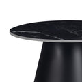 Masuta laterala Fabrin piatra sinterizata neagra cu metal, negru, 50x50x46 cm, imagine suplimentara