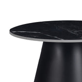 Masuta laterala Fabrin piatra sinterizata neagra cu metal, negru, 50x50x46 cm, imagine suplimentara