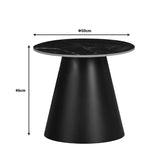 Masuta laterala Fabrin piatra sinterizata neagra cu metal, negru, 50x50x46 cm, perspectiva suplimentara